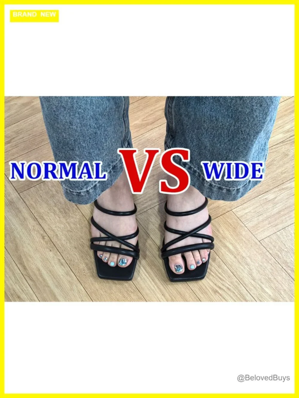 Women's Strappy Square Toe Slide Sandals Wide Width Comfortable Flat Sandals